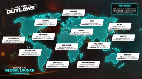 Star Wars Outlaws release time in your time zone .